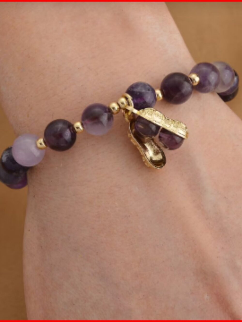 African Amethyst Bracelet in Goldtone - Picture 3 of 3